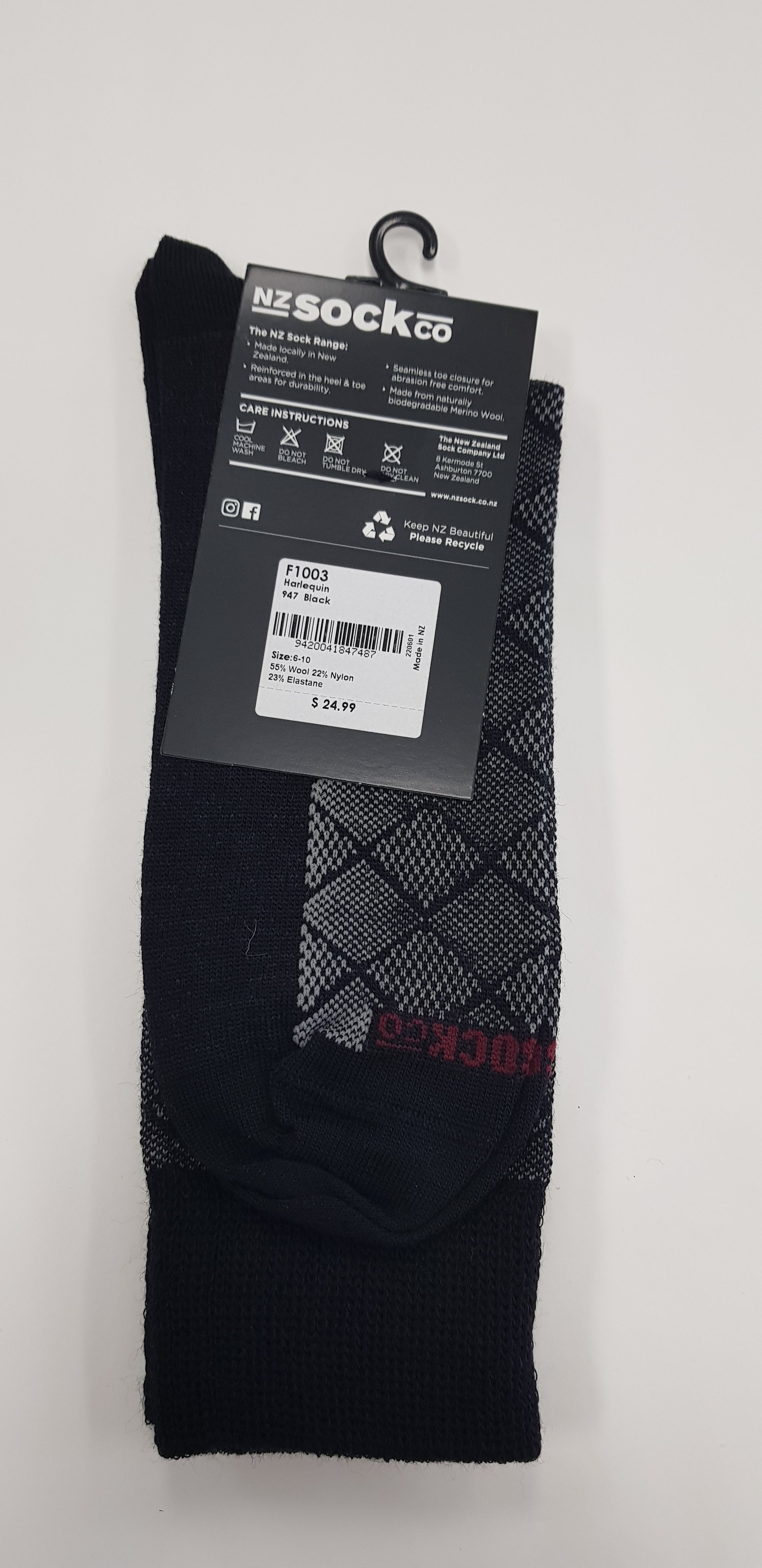 Sock Harelquin Black