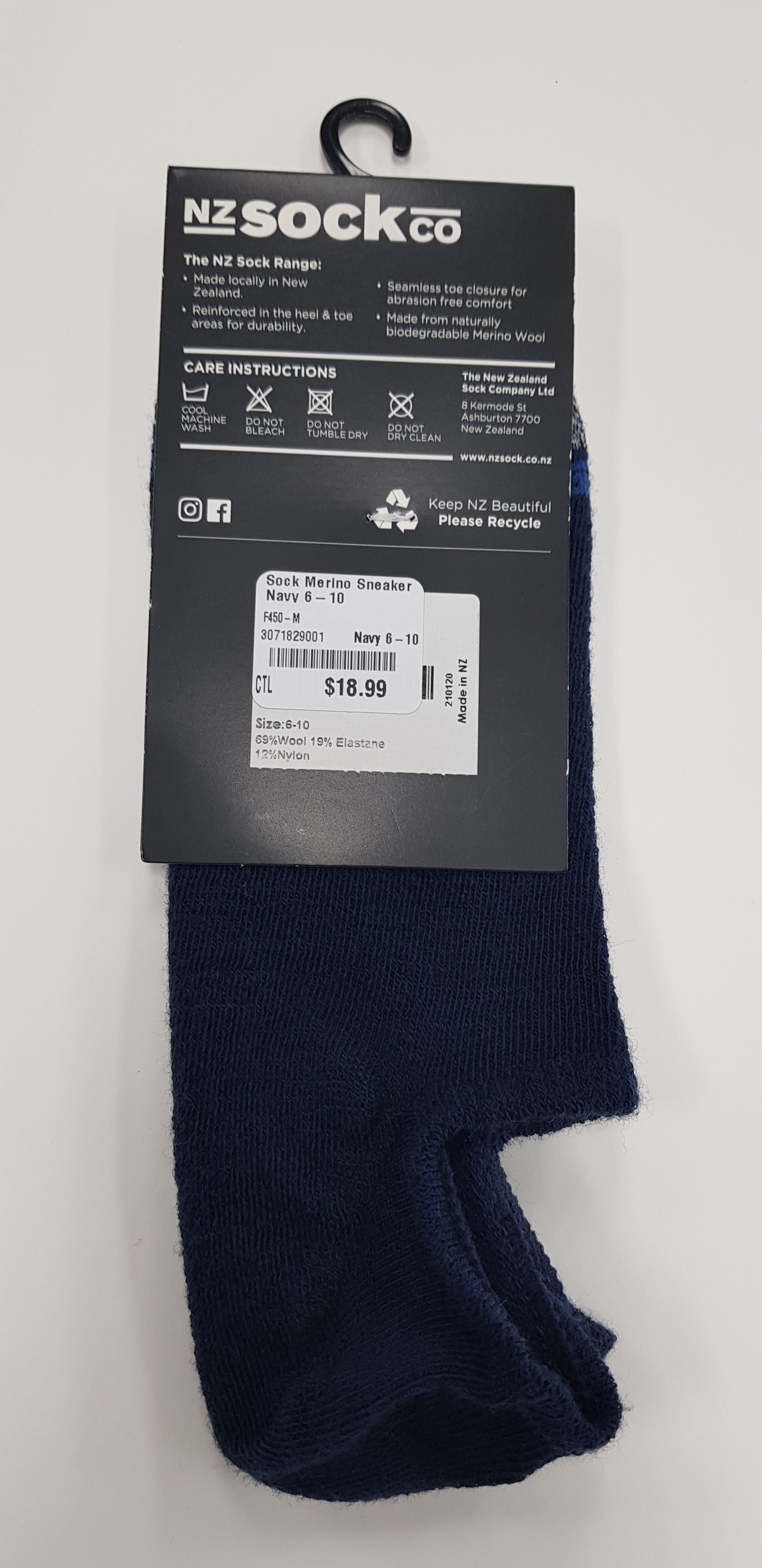 Sock Merino Sneaker Navy