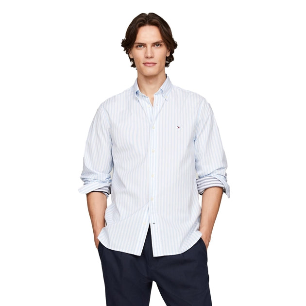 POPLIN STP RF SHIRT VESSEL BLUE/OPT WHT