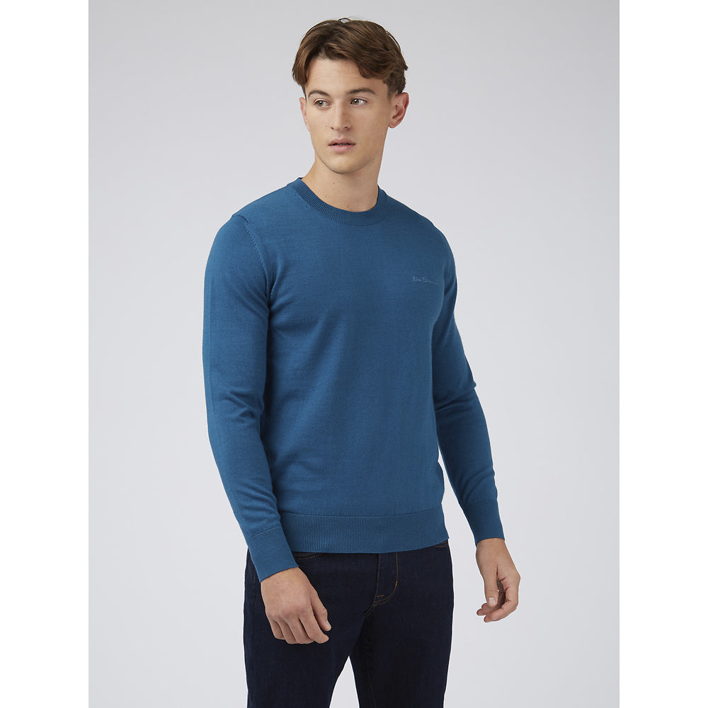 SIGNATURE MERINO CREW DARK TEAL