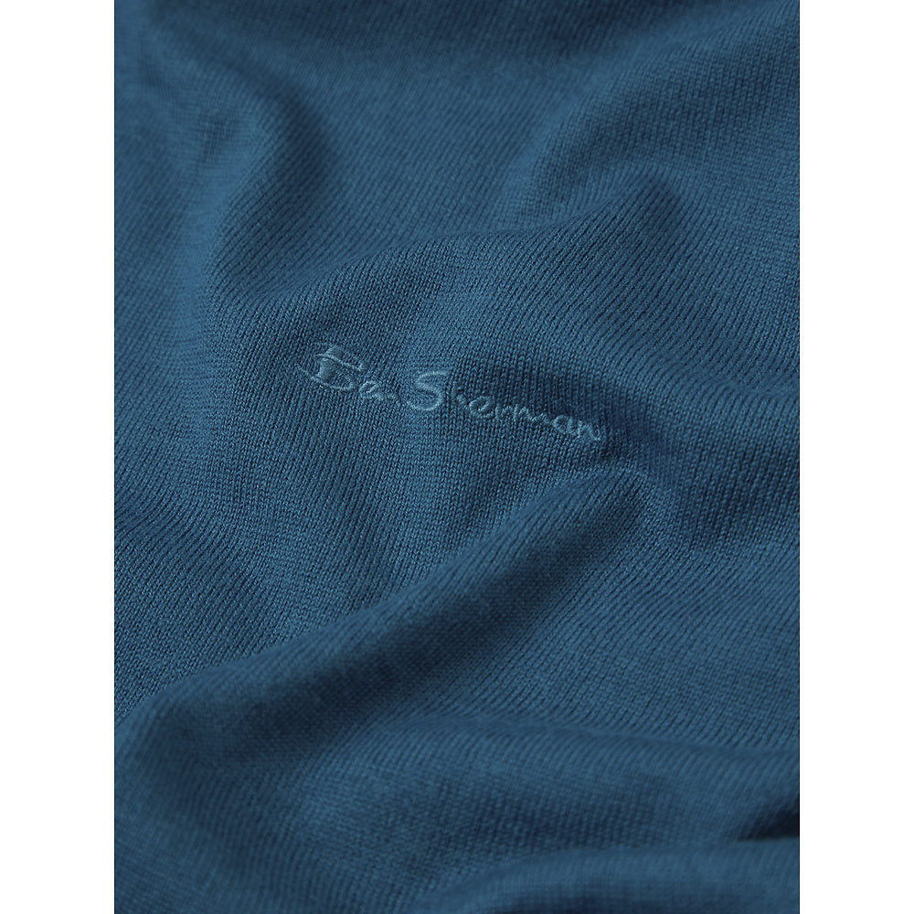 SIGNATURE MERINO CREW DARK TEAL