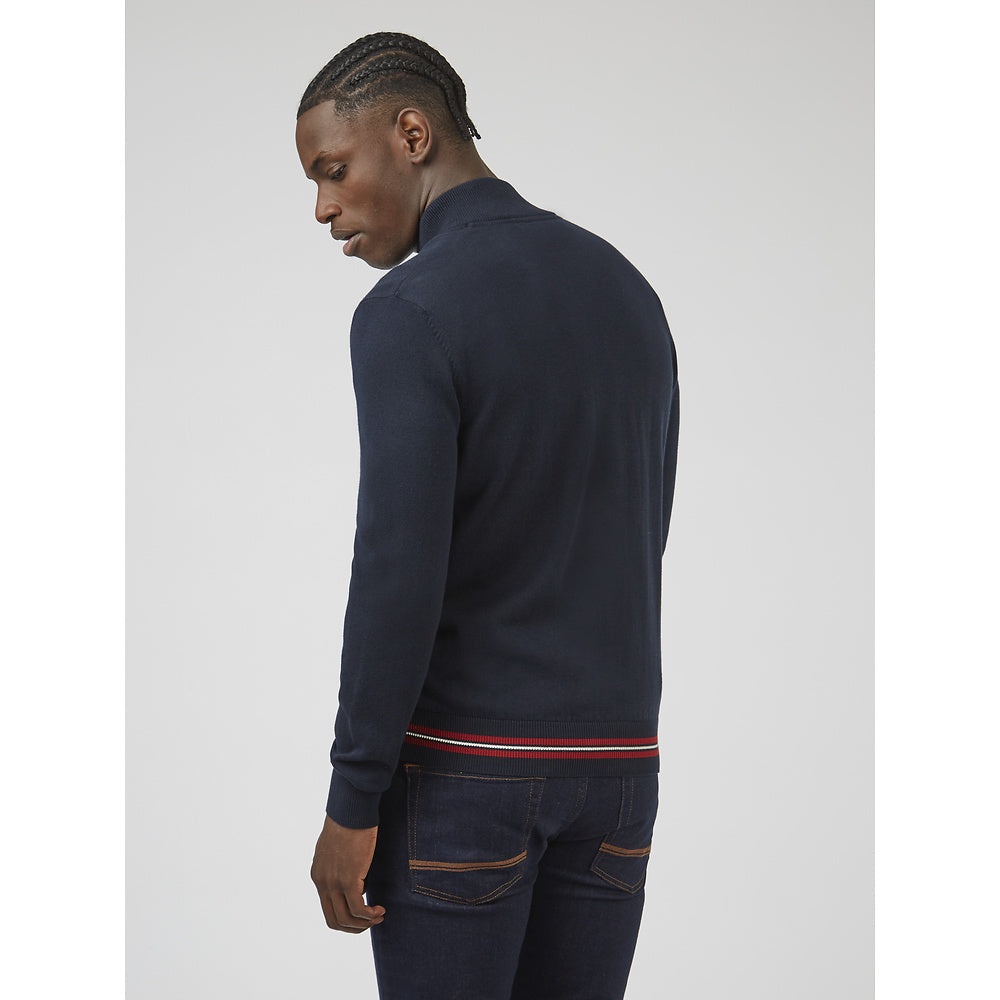 FUNNEL NECK ZIP THROUGH DARK NAVY