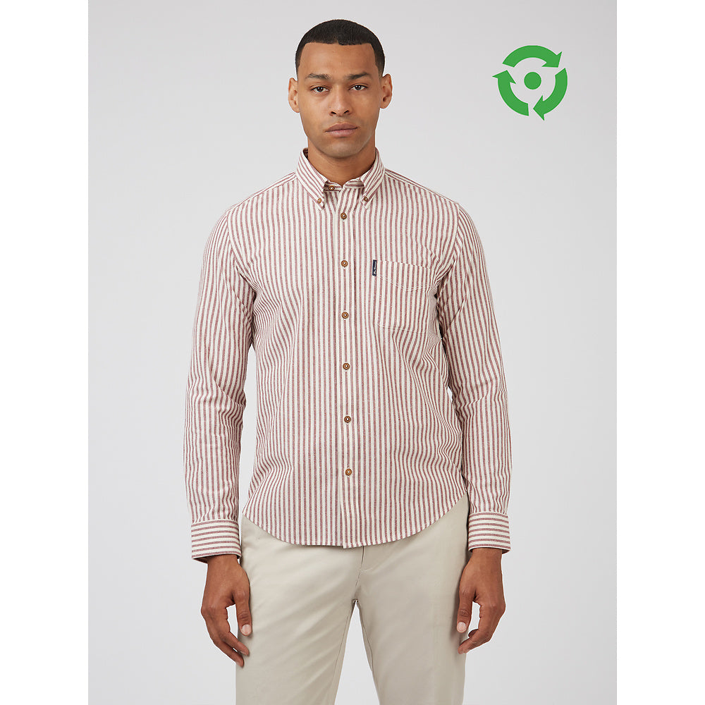 COTTON OXFORD STRIPE WINE