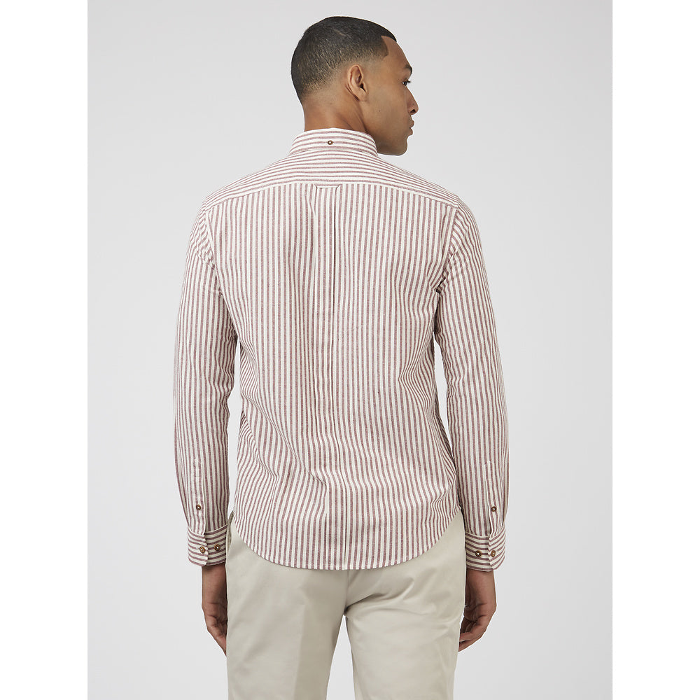 COTTON OXFORD STRIPE WINE