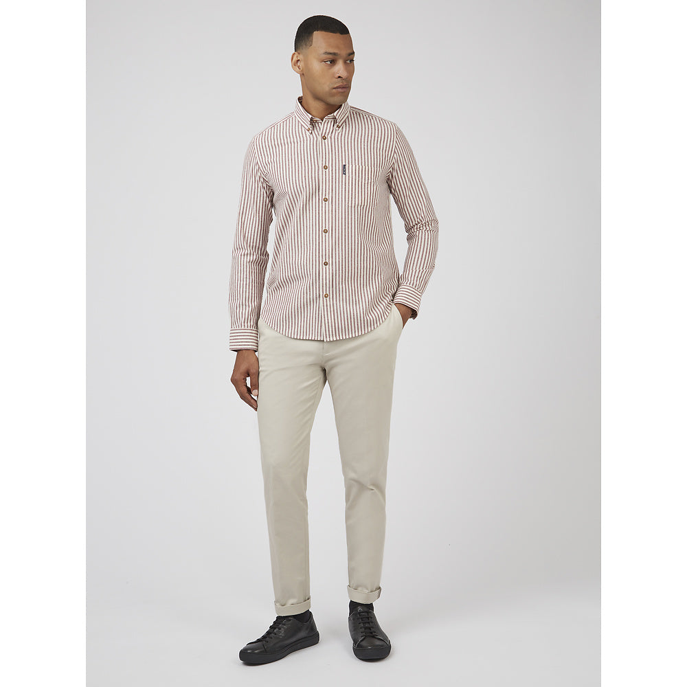 COTTON OXFORD STRIPE WINE