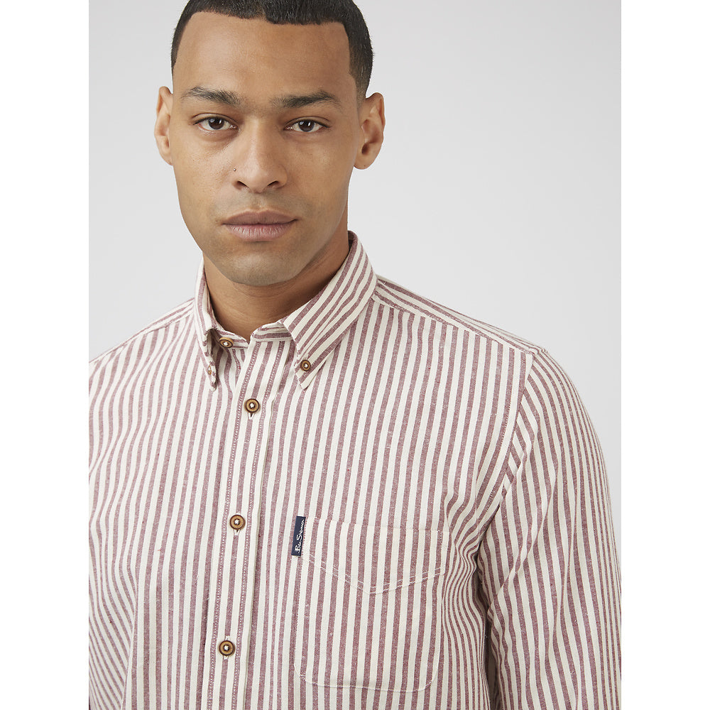 COTTON OXFORD STRIPE WINE