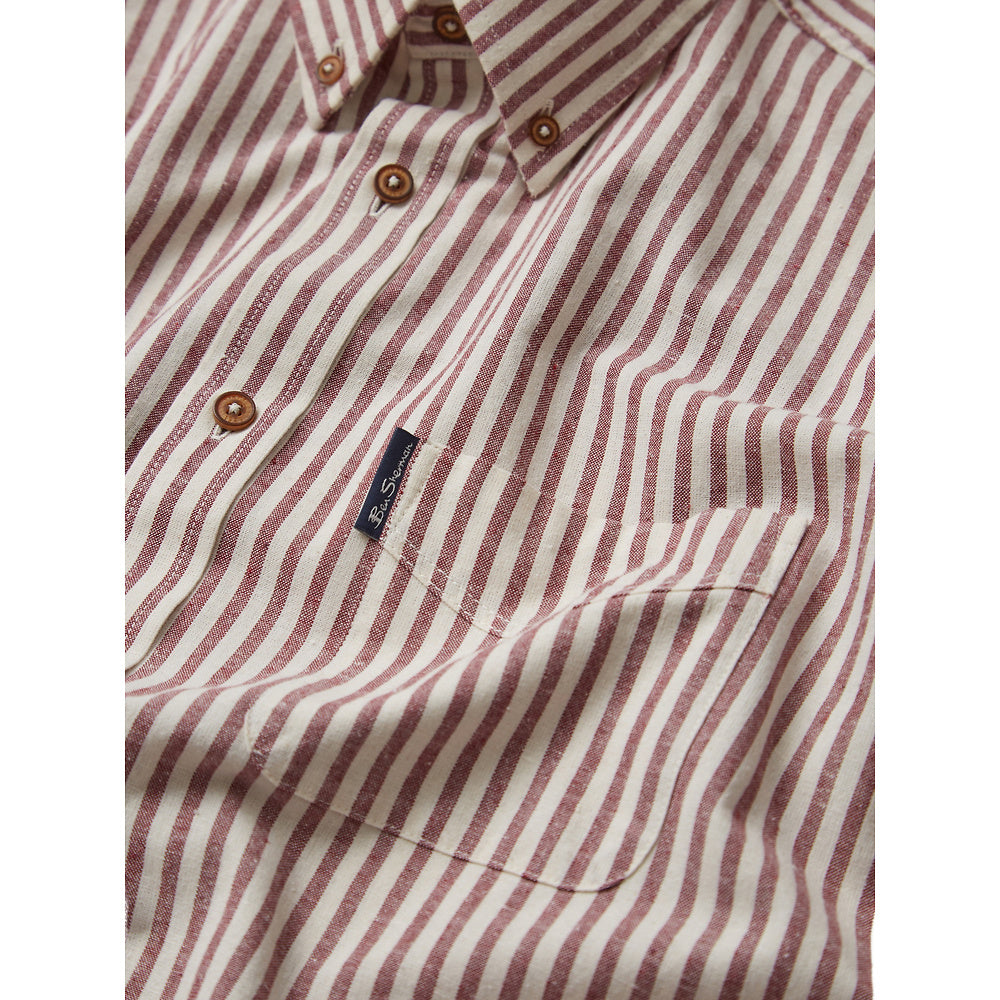 COTTON OXFORD STRIPE WINE