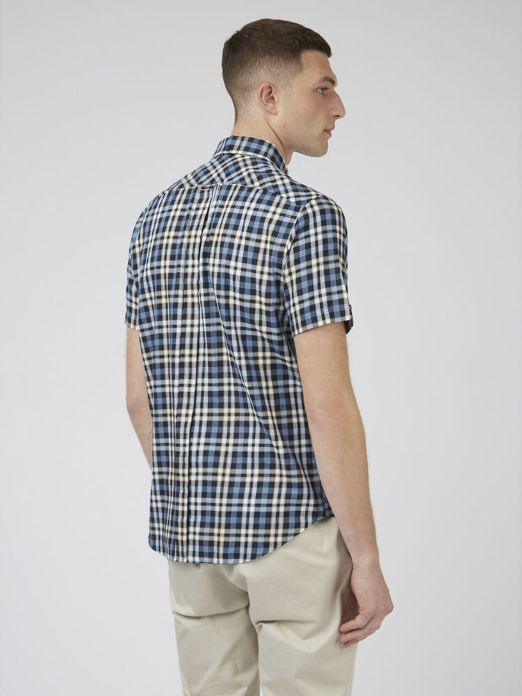 Shirt SS Gingham Overcheck Midnight