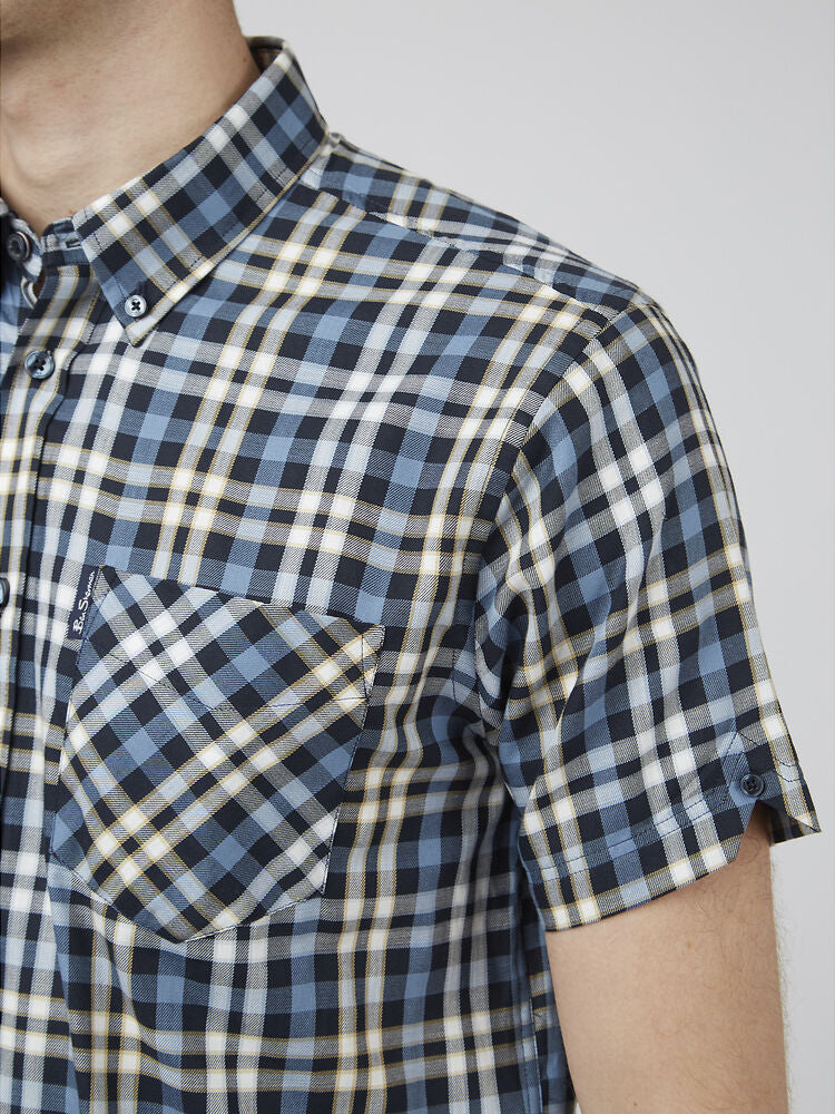 Shirt SS Gingham Overcheck Midnight