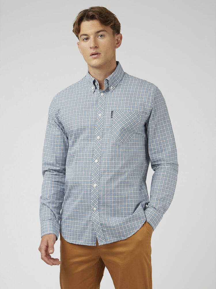 Shirt Mini Check Blue Shadow