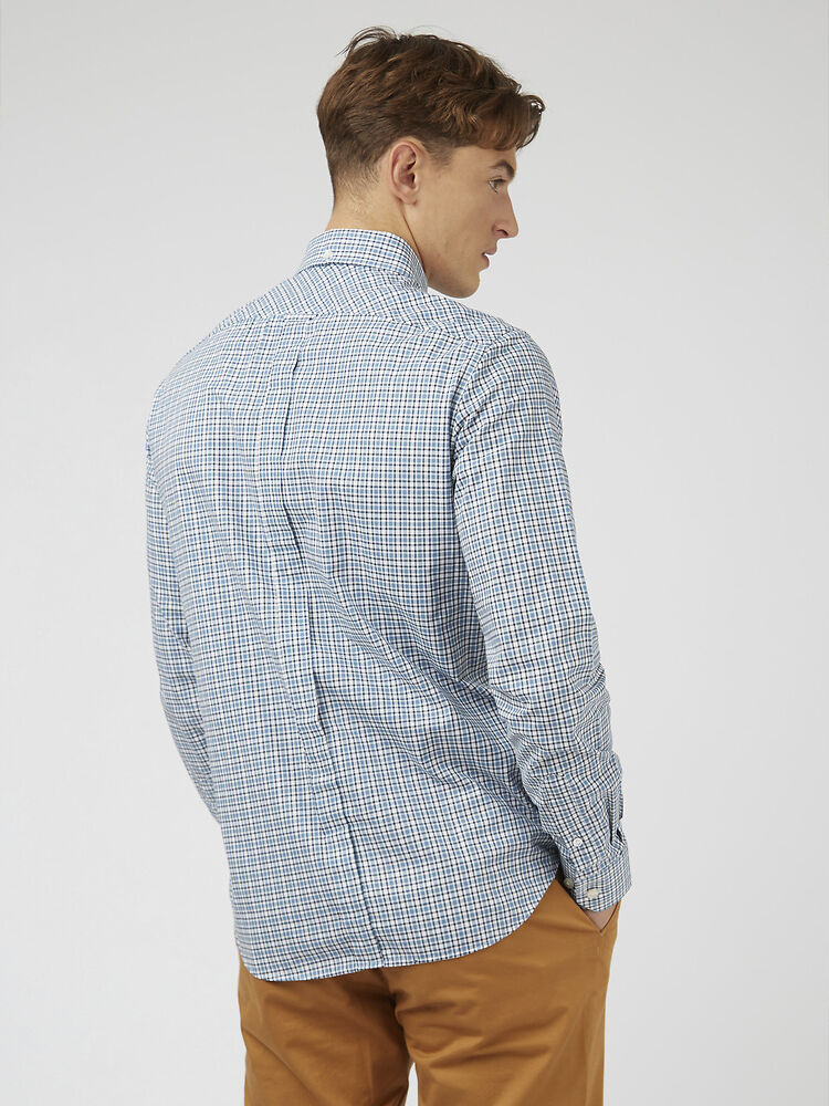 Shirt Mini Check Blue Shadow