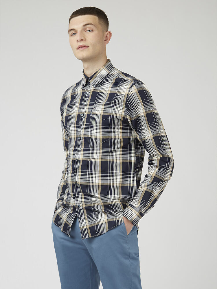 Shirt LS Linear Check Marine