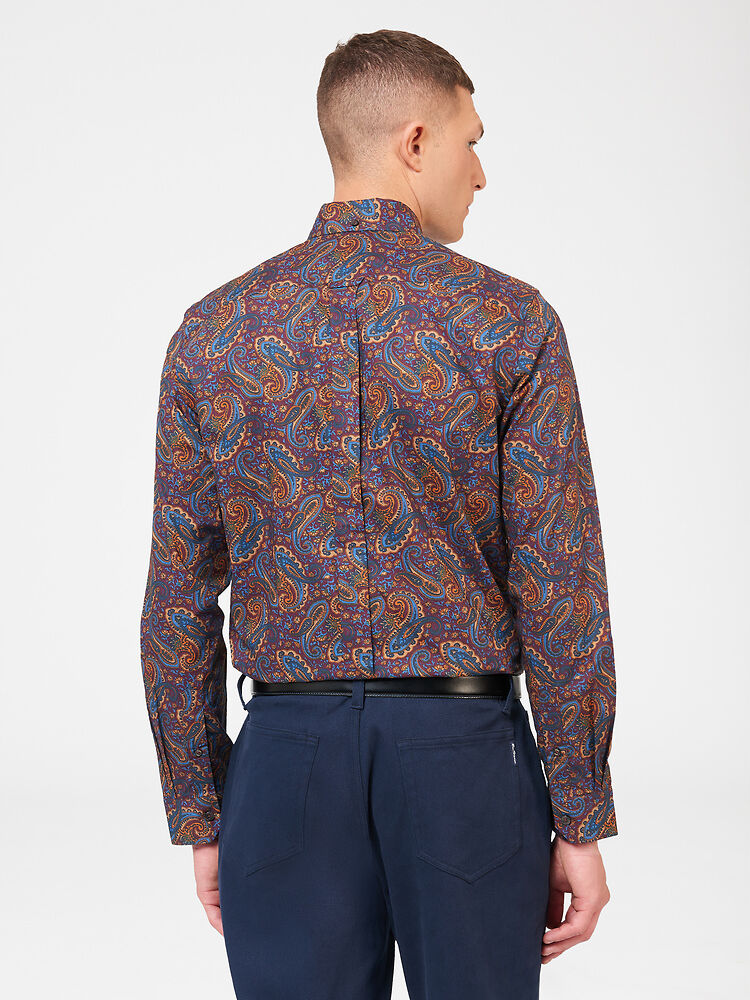 Paisley Print L Aubergine