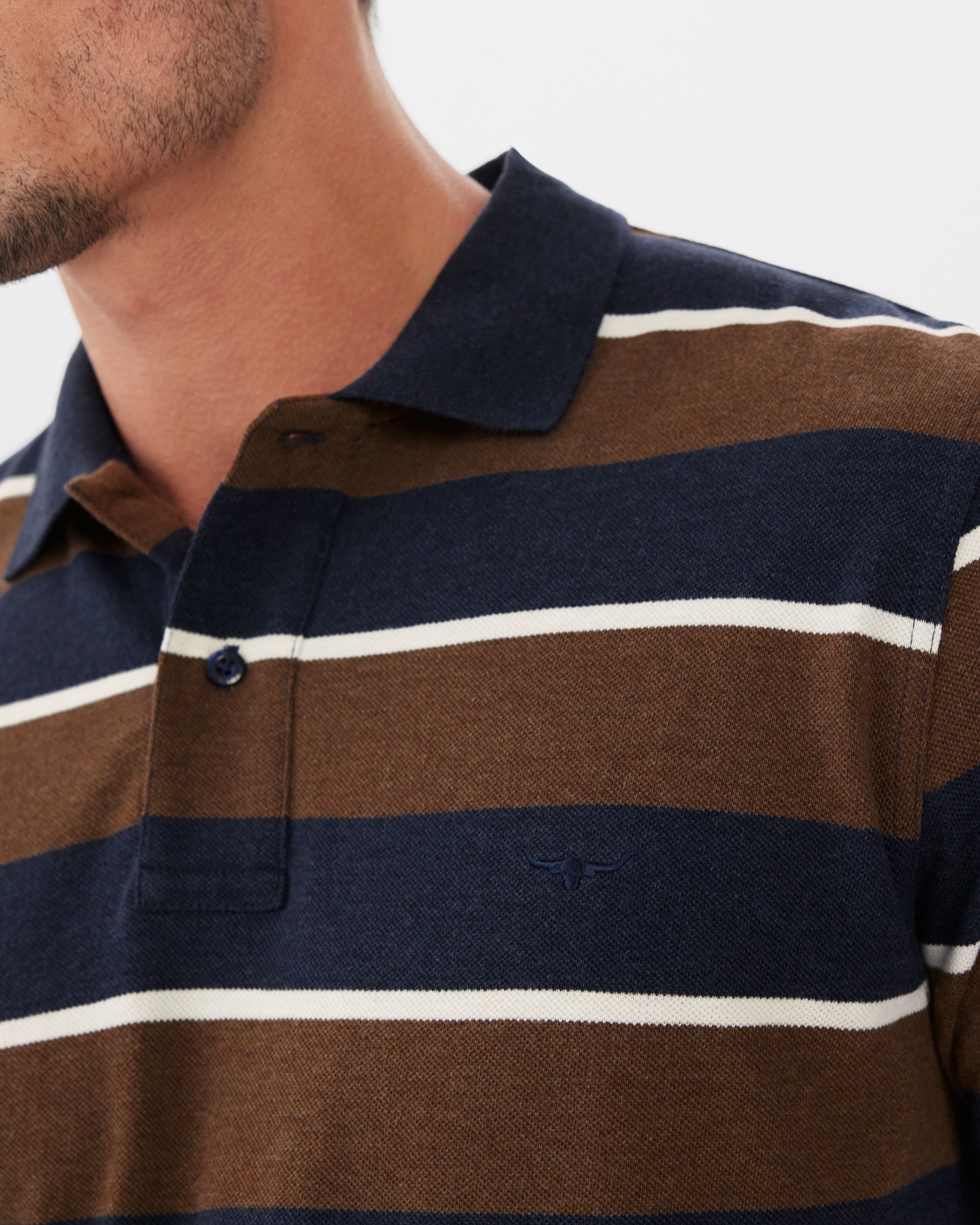 Polo Rod Cream/Navy/Brown