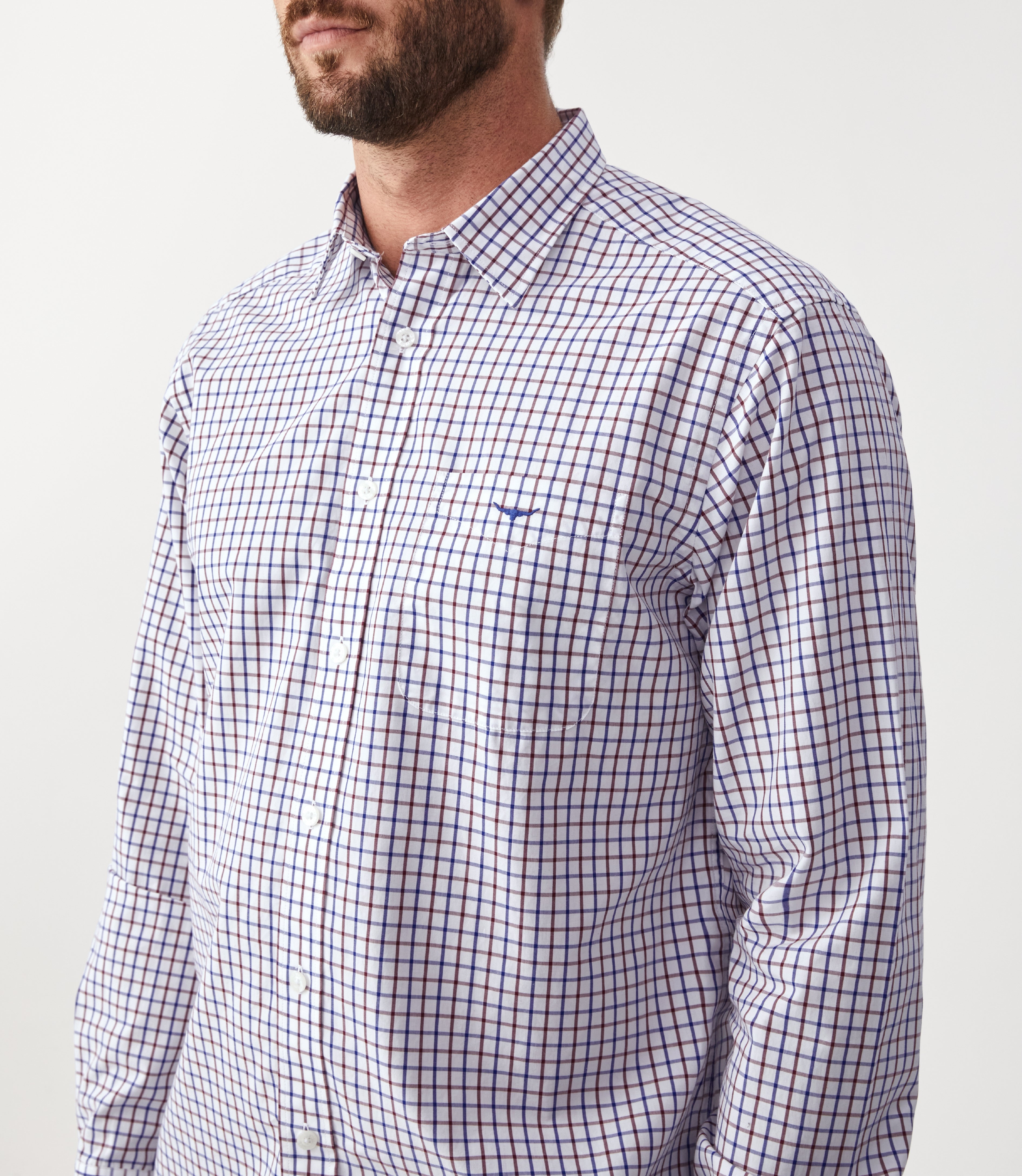 Shirt Collins Nvy/Burg/White