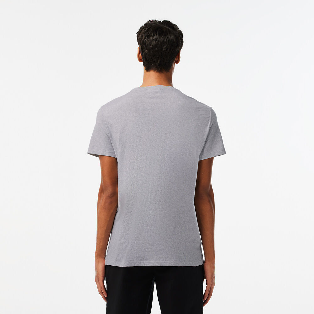 Crew Neck Cotton Jersey T-Shirt SILVER CHINE