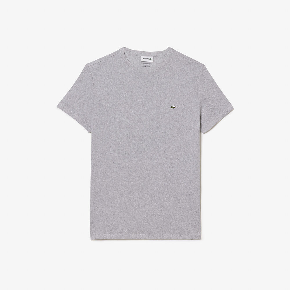 Crew Neck Cotton Jersey T-Shirt SILVER CHINE