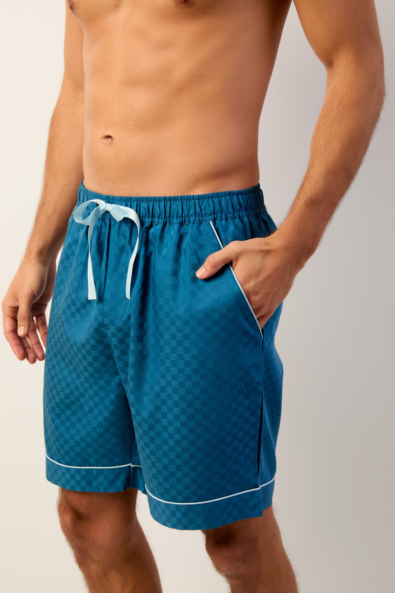 BLEU BOXER SHORT & TEAL T-SHIRT